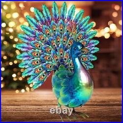 Natelf Peacock Statue Outdoor Yard Decor Metal Bird Lawn Ornaments Outside De