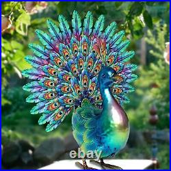 Natelf Peacock Statue Outdoor Yard Decor Metal Bird Lawn Ornaments Outside De