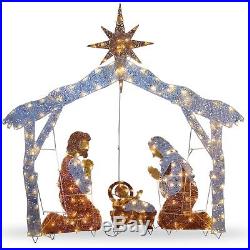 Nativity Scene with Clear Lights Christmas Holiday Yard Decoration Items 72-inch
