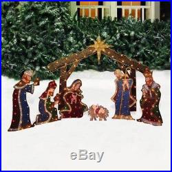 Nativity Set with Manger Light Sculpture 7-Piece Set Christmas Yard Decoration