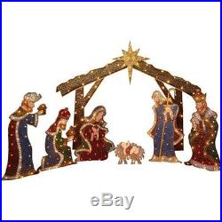 Nativity Set with Manger Light Sculpture 7-Piece Set Christmas Yard Decoration