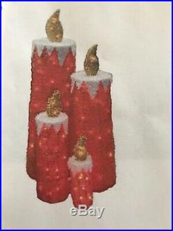 New 4 Set Life Size Candles, Lighted Christmas Indoor/outdoor Yard Decor