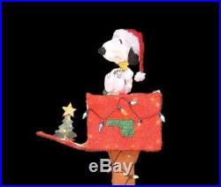 New 48 in. 3D Pre-Lit Plug In LED Yard Art Snoopy Mailbox Outdoor Yard Sculpture