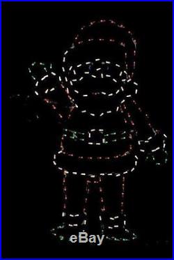 New 72 in. Pro-Line LED Wire Decor Waving Santa Yard Sculpture with 220 Lights