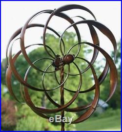 New Garden Wind Spinner Windmill Yard Decor Metal Kinetic Art Pinwheel Sculpture