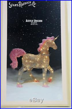 New Unicorn Sparkling Lighted Sculpture Lawn Yard Display Metallic Christmas