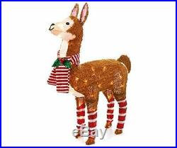 Outdoor 31 Inch Light-Up Tinsel Holiday Christmas Llama Pre-Lit Yard Sculpture