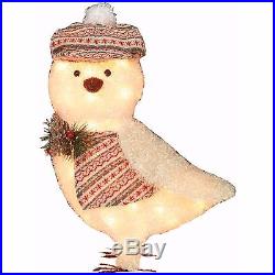 Outdoor Christmas Decor Lighted Fluffy Chick Sculpture Yard Holiday Decoration