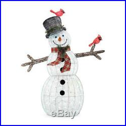 Outdoor Christmas LED Acrylic Snowman 2 Birds 72 in. Tall Lighted Yard Decor