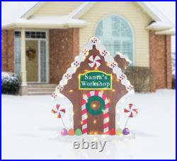 Outdoor Christmas Light Up Yard Decoration 42 Pre Lit Gingerbread House LED New