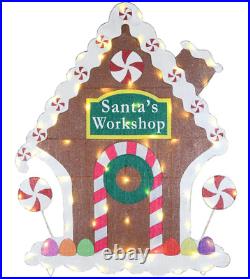 Outdoor Christmas Light Up Yard Decoration 42 Pre Lit Gingerbread House LED New