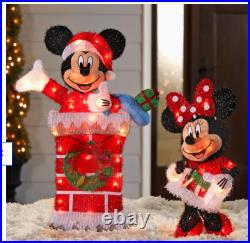 Outdoor Christmas Lights Mickey Minnie Mouse Sculpture Decor Yard Disney Lawn
