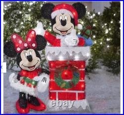 Outdoor Christmas Lights Mickey Minnie Mouse Sculpture Decor Yard Disney Lawn