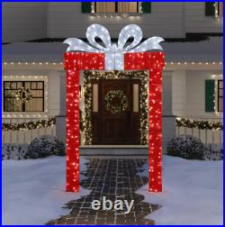 Outdoor Christmas Yard Decoration Holiday Arch Pre Lit LED Lights Present Gift