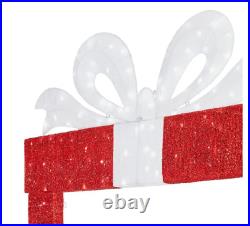 Outdoor Christmas Yard Decoration Holiday Arch Pre Lit LED Lights Present Gift