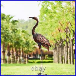 Outdoor Garden Crane Statues And Sculptures Metal Yard Art Statue For Garden Dec