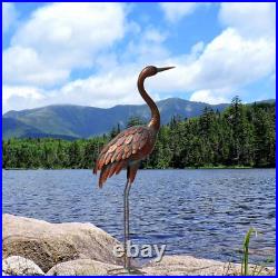 Outdoor Garden Crane Statues And Sculptures Metal Yard Art Statue For Garden Dec