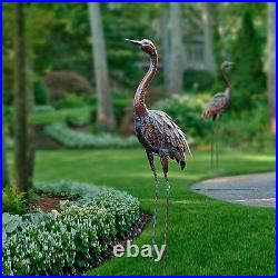Outdoor Garden Crane Statues Sculptures Metal Yard Art Decor Large Size animal