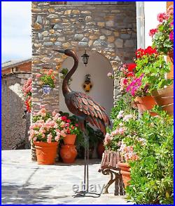 Outdoor Garden Crane Statues and Sculptures Metal Yard Art Decoration Large Size