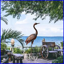 Outdoor Garden Crane Statues and Sculptures Metal Yard Art Decoration Large Size