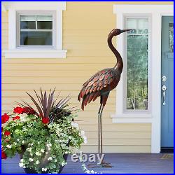 Outdoor Garden Crane Statues and Sculptures Metal Yard Art Decoration Large Size