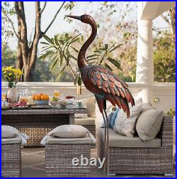 Outdoor Garden Crane Statues and Sculptures Metal Yard Art Decoration Large Size