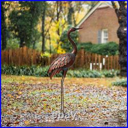 Outdoor Garden Crane Statues and Sculptures Metal Yard Art Decoration Large Size