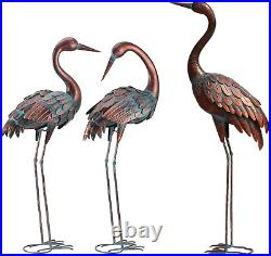 Outdoor Garden Crane Statues and Sculptures Metal Yard Art Sculptures