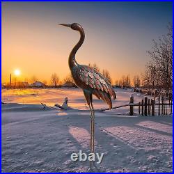 Outdoor Garden Crane Statues and Sculptures Metal Yard Art Sculptures