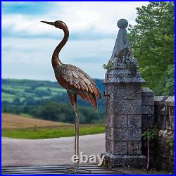 Outdoor Garden Crane Statues and Sculptures Metal Yard Art Sculptures