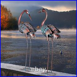 Outdoor Garden Crane Statues and Sculptures Metal Yard Art Sculptures