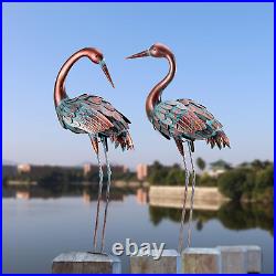 Outdoor Garden Crane Statues and Sculptures Metal Yard Art Sculptures