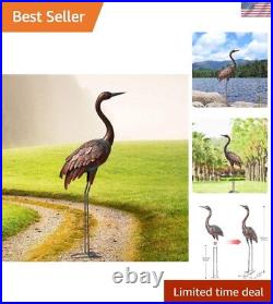 Outdoor Garden Crane Statues and Sculptures Metal Yard Art Statue for Garden