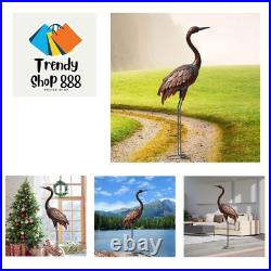 Outdoor Garden Crane Statues and Sculptures Metal Yard Art Statue for Garden