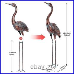 Outdoor Garden Crane Statues and Sculptures Metal Yard Art Statue for Garden