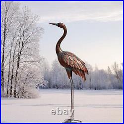 Outdoor Garden Crane Statues and Sculptures Metal Yard Art Statue for Garden