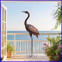 Outdoor Garden Crane Statues and Sculptures Metal Yard Art Statue for Garden