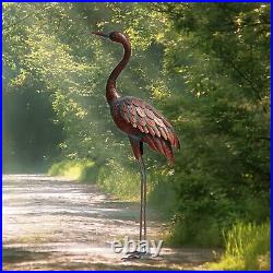 Outdoor Garden Crane Statues and Sculptures Metal Yard Art Statue for Garden