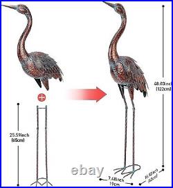 Outdoor Garden Crane Statues and Sculptures Metal Yard Art Statue for Garden