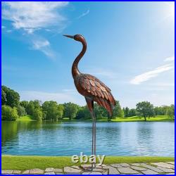 Outdoor Garden Crane Statues and Sculptures Metal Yard Art Statue for Garden