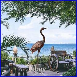 Outdoor Garden Crane Statues and Sculptures Metal Yard Art Statue for Garden