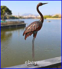 Outdoor Garden Crane Statues and Sculptures Metal Yard Art Statue for Garden