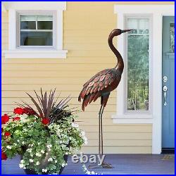 Outdoor Garden Crane Statues and Sculptures Metal Yard Art Statue for Garden