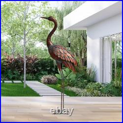 Outdoor Garden Crane Statues and Sculptures Metal Yard Art Statue for Garden