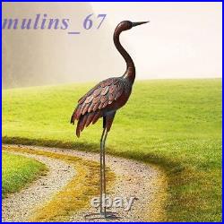 Outdoor Garden Crane Statues and Sculptures Metal Yard Art Statue for Garden Dec