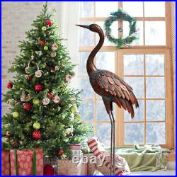 Outdoor Garden Crane Statues and Sculptures Metal Yard Art Statue for Garden Dec