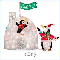 Outdoor Lighted 55 Icy Igloo Penguin Display Christmas Yard Lawn Decoration PS