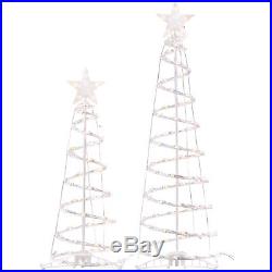 Outdoor Lighted Christmas Yard Decorations Spiral Trees Sculpture Lawn Decor 2PC