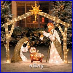 Outdoor Lighted Nativity Display Scene Holy Family Pre Lit Christmas Yard Decor