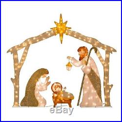 Outdoor Lighted Nativity Display Scene Holy Family Pre Lit Christmas Yard Decor